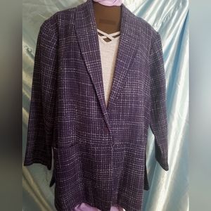 Travel Smith Purple Tweed Coat, Size 2X